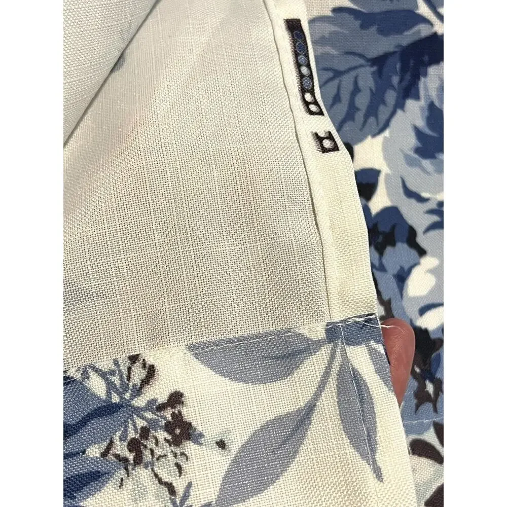 Laura Ashley Floral Blue White Roses Window Curtains 2 Panels 38x84” Joyce